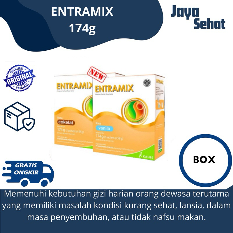 

ENTRAMIX VANILA COKLAT 174GR NUTRISI LENGKAP DEWASA 174GR