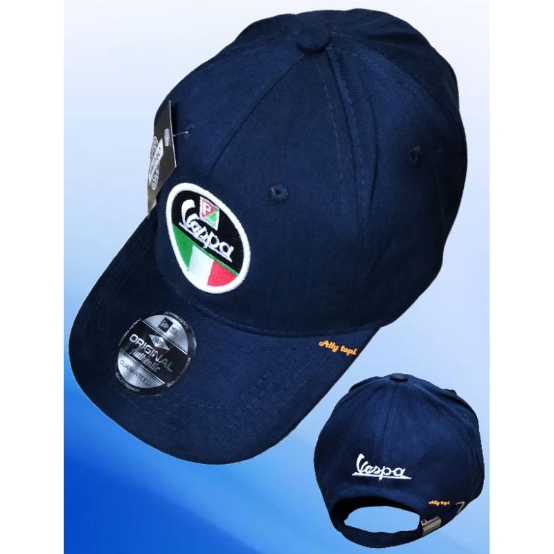 ALLY Topi Baseball VESPA Pria Wanita Topi Vespa Logo Bordir Italy Itali Scooter Skuter Baseball VINT