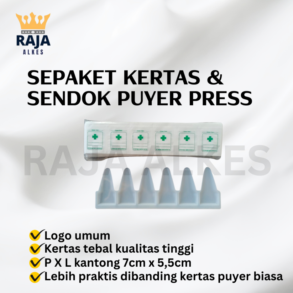 Sepaket Kertas Puyer Press Per 100 Lembar + Sendok Puyer Press Sendok Obat Puyer Sepaket Kertas Puye