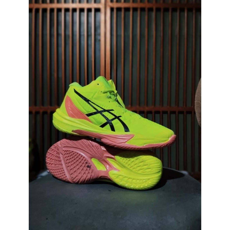Sepatu voli Sky elite pria hijau stabill, green stabilo, sepatu volly pria, sepatu pria volly, sepat