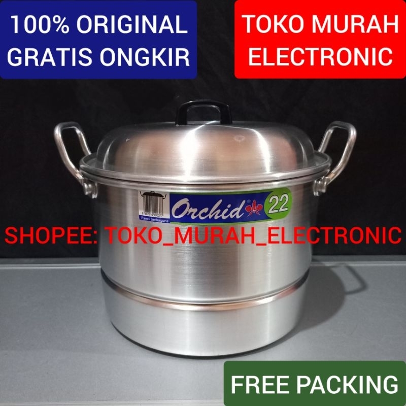 TME - Dandang Orchid 22 Cm Original Panci Kukusan Serbaguna
