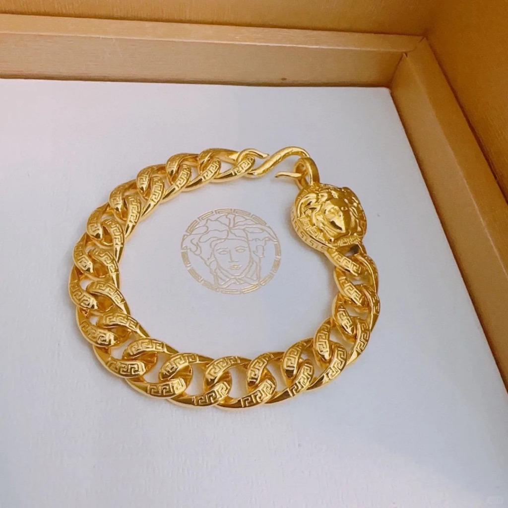 ❤️COD 17k emas asli 】Gelang avatar Versace Medusa dapat dipakai oleh laki-laki dan wanita