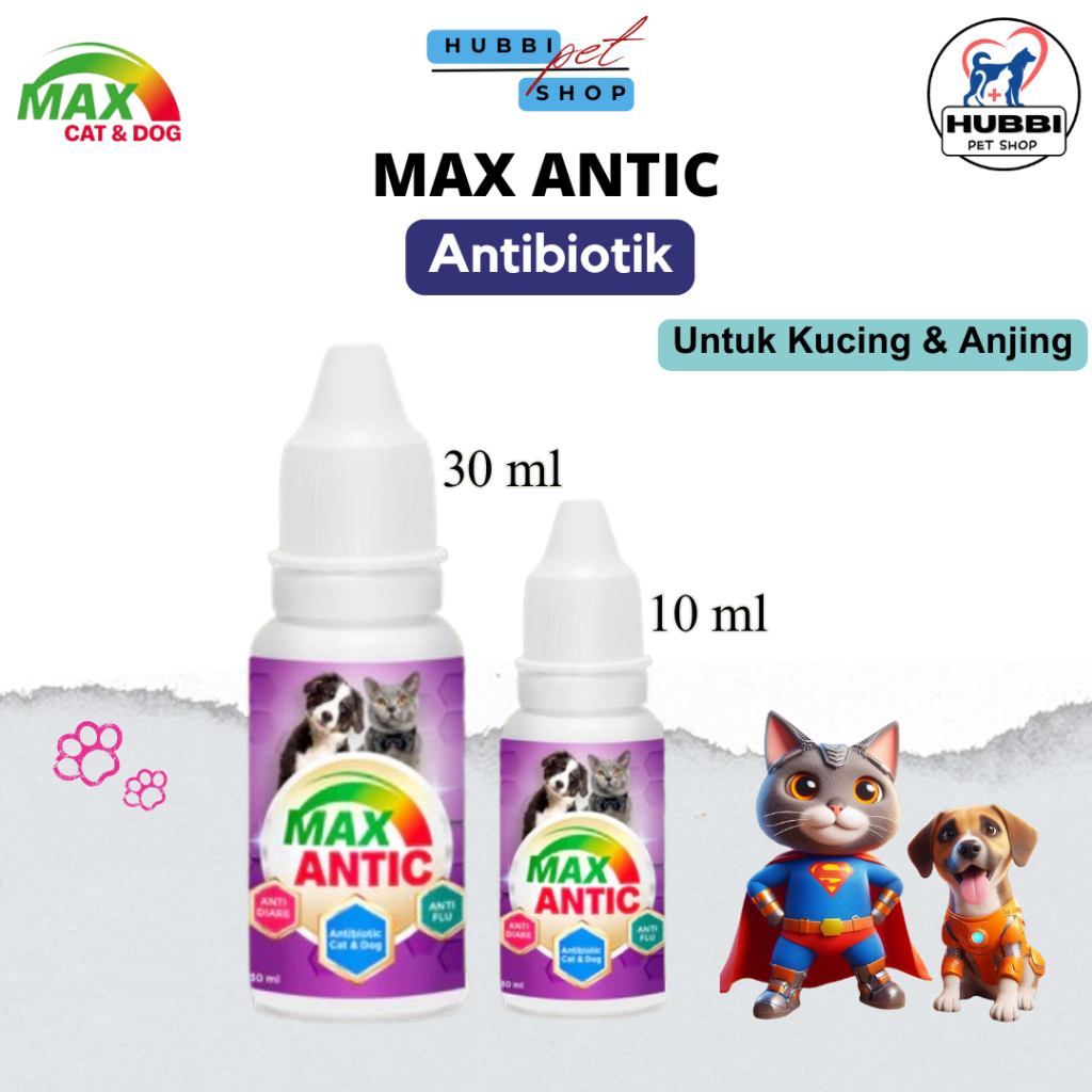 MAX ANTIC | Obat Antibiotik Untuk Kucing dan Anjing Anti virus bakteri Diare Flu