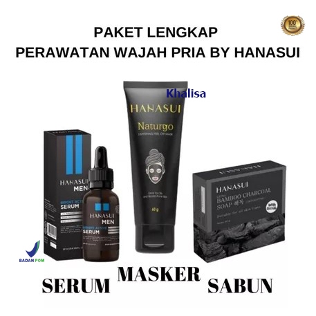 Hanasui Serum Masker Sabun Paket Glowing Laki2 / New Skincare Pria Hanasui perawatan Wajah