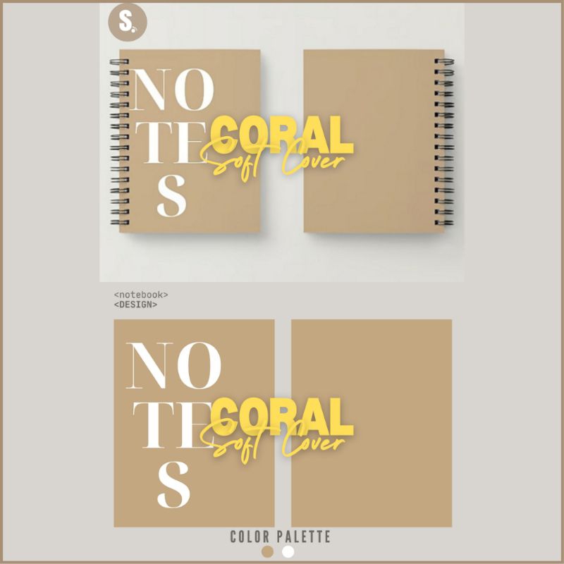 

A5 Notebook Softcover - "NOTES" | WHITE • CORAL • BEIGE • PINK