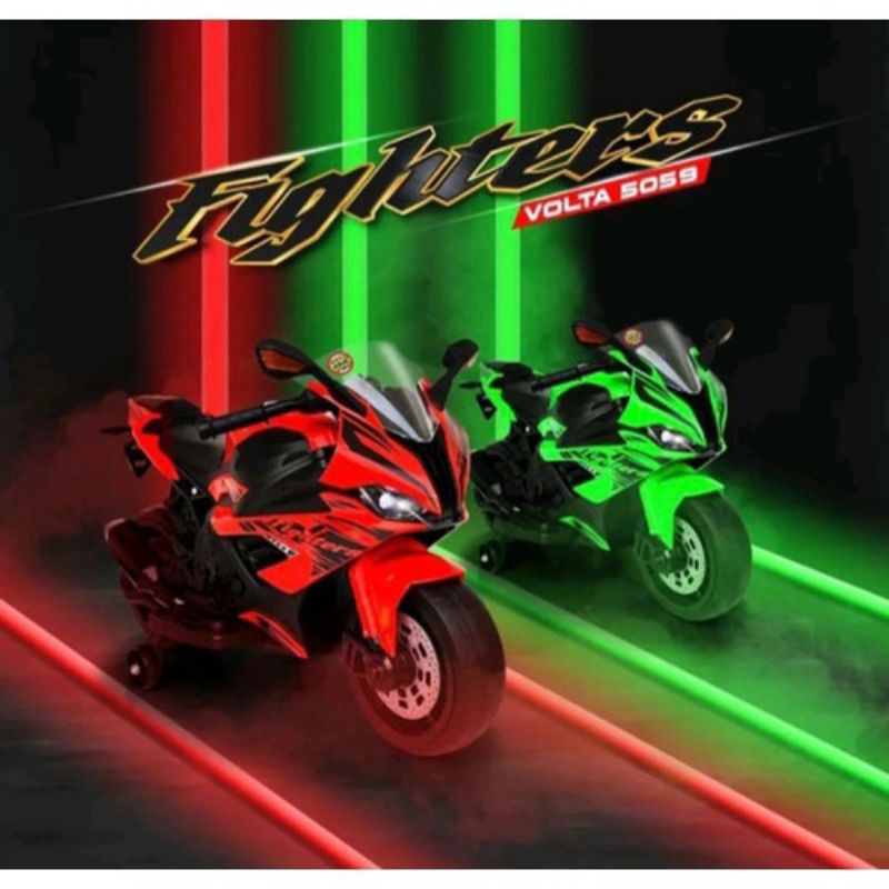 V5059/Mainan Motor Aki Anak Volta 5059/Motor Aki Fighter Sport Bike 12V/Motor Aki Sport Murah
