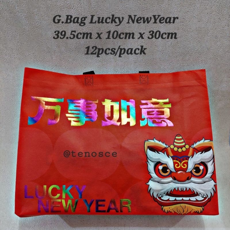 

12pcs Goodie Bag Tebal Tas 39.5x10x30cm Souvenir Kado Imlek Konien Sincia Parcel Hampers Hantaran Lucky New Year Big Size Jumbo Kue Kering Kotak Kue