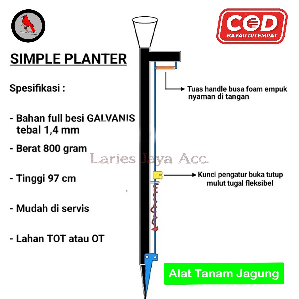 Alat Tanam Jagung dan Padi Tancap Manual Dorong Bintang Lima Sayur Kacang Tanah Biji bijian Hidropon
