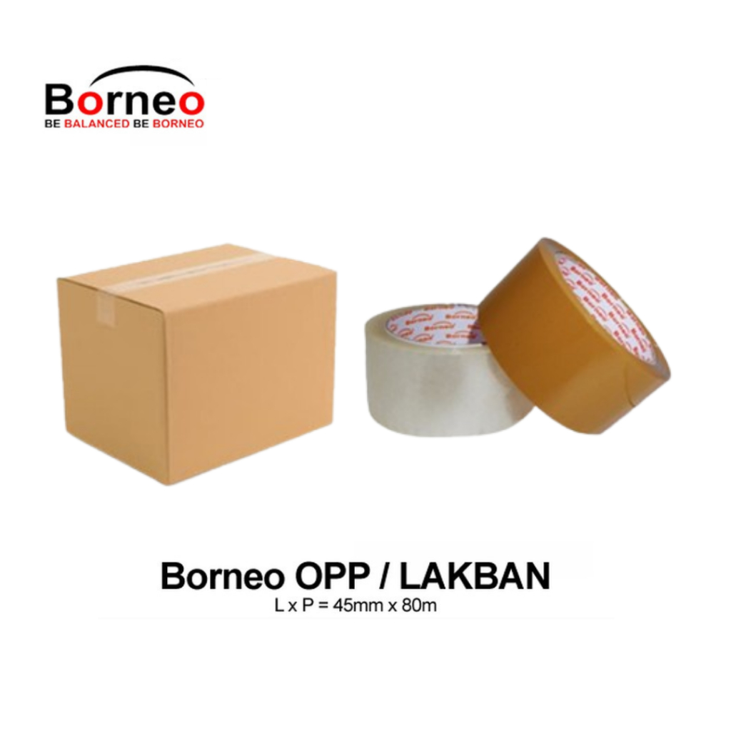 

FS Lakban Borneo Bening Coklat 2 inch SLOP Isi 6 Pcs / OPP Borneo