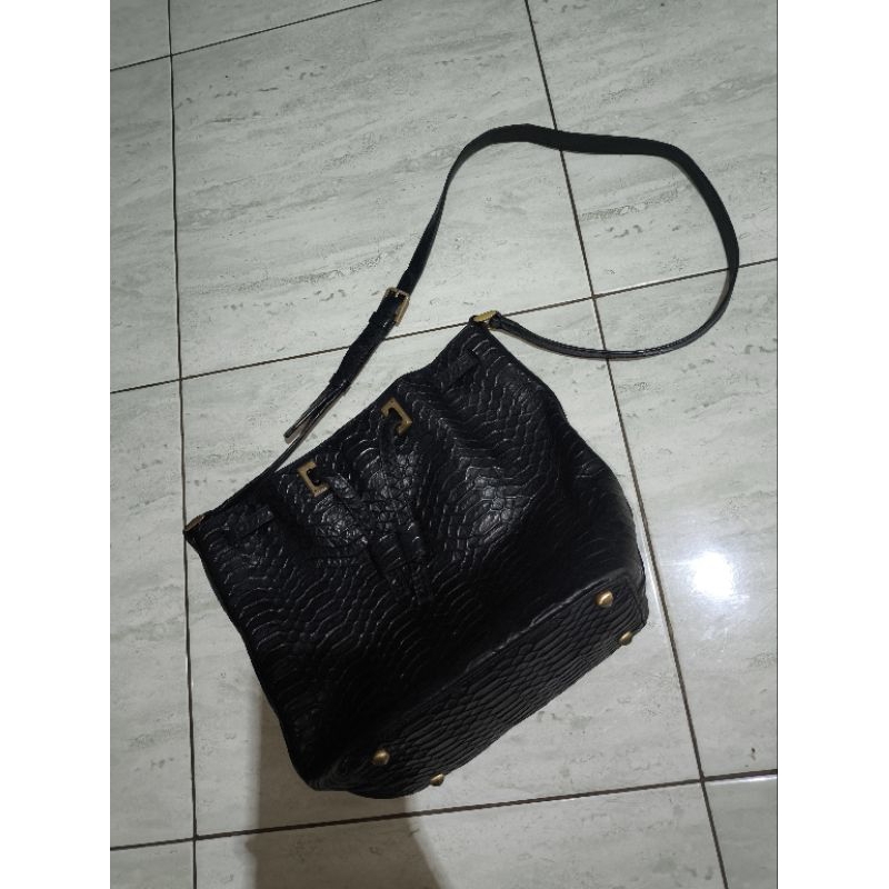 Preloved bag kulit asli esquire model croco