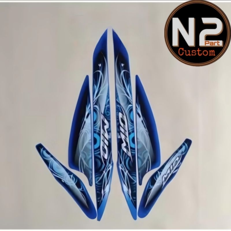 Striping Stiker Polet Motor Yamaha MIO SMILE 2011 2012 Sticker List Body Mio Smile Biru Berkualitas