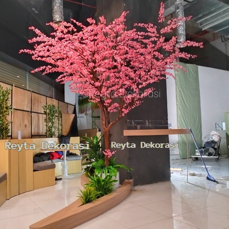 pohon sakura besar tinggi 3mtr pohon jumbo - event Imlek dekorasi imlek bunga sakura - pohon meihua 