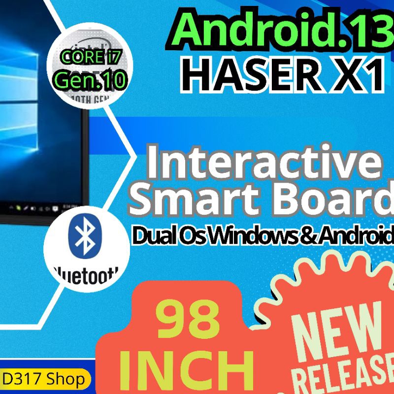 

Interactive Smart Boards Haser1 X1 98 Inch Interactives Flat Panel Duol Os Bulid-in Ai Camera