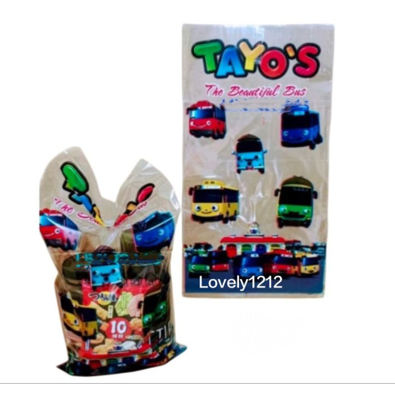 Plastik Snack Ulang Tahun Tayo 22x40 / Plastik Souvenir / Plastik Bingkisan Ulang Tahun Isi 10 Pcs