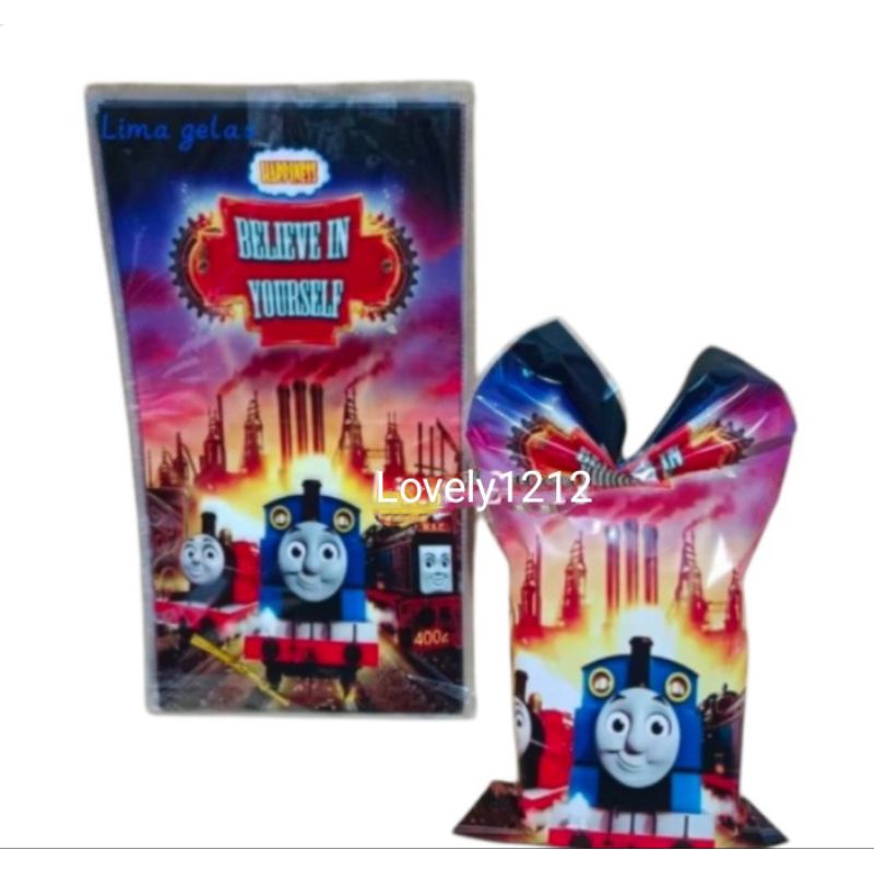 Plastik Snack Ulang Tahun Thomas 22x40 / Plastik Souvenir / Plastik Bingkisan Ulang Tahun Isi 10 Pcs