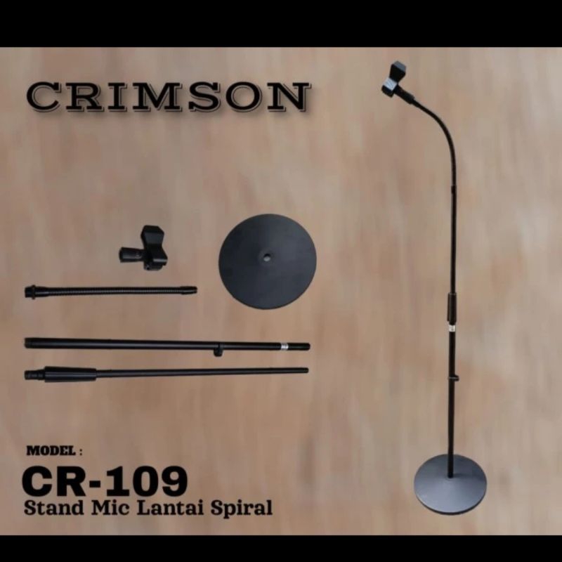 STAND MIC LANTAI SPIRAL CRIMSON CR-109