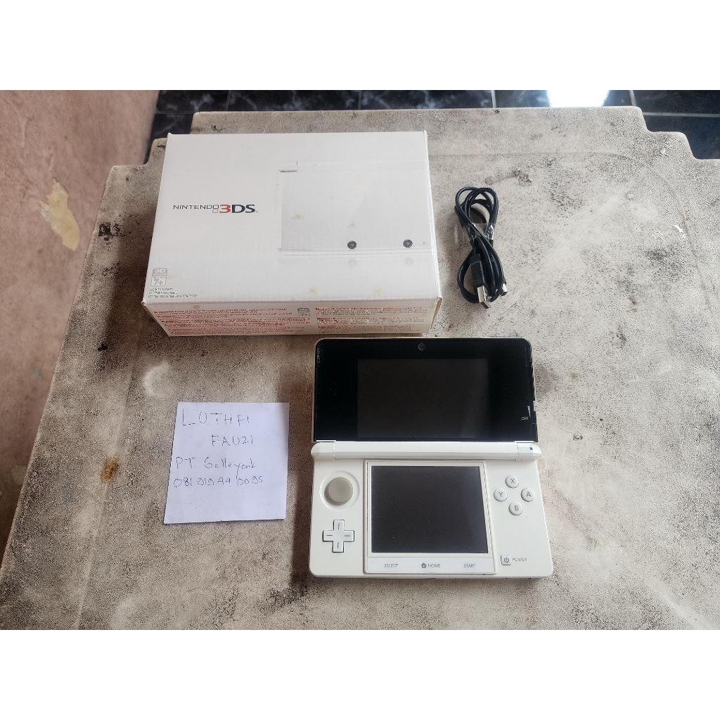 Nintendo 3DS not XL Ice White CFW Luma 16GB Fullset 06