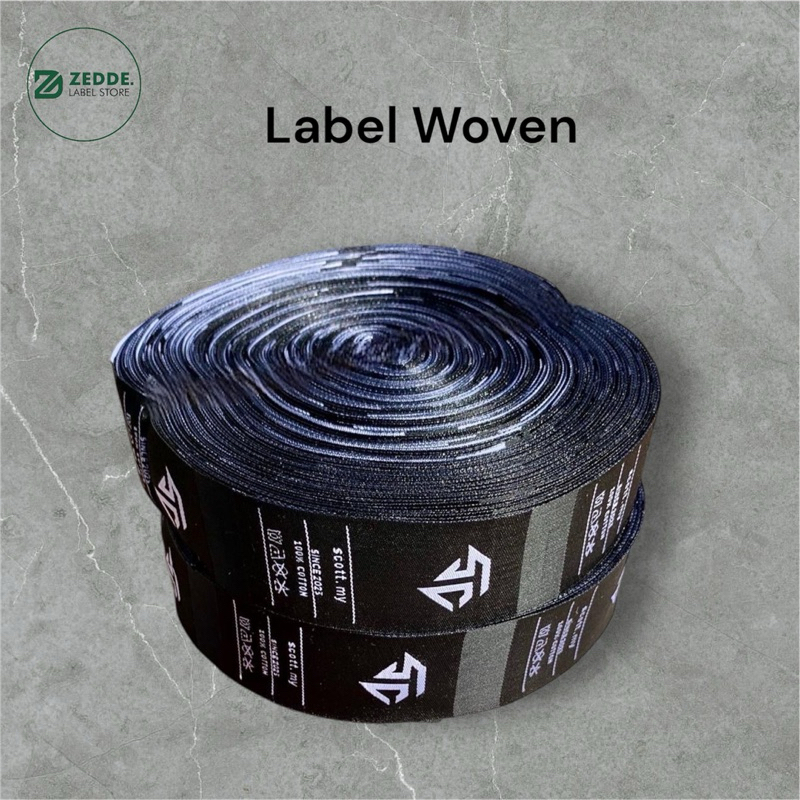 

( 1200pcs Label Woven Premium ) Free Design Label Custom Murah Label Woven Baju Ukuran 2cm