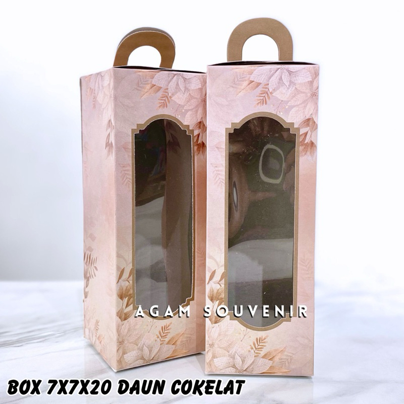 

BOX SOUVENIR 7x7x20 ( MINIMAL 50 pcs ) , muat untuk botol kaktus nice six oup polos logo botol 420ml slim warna