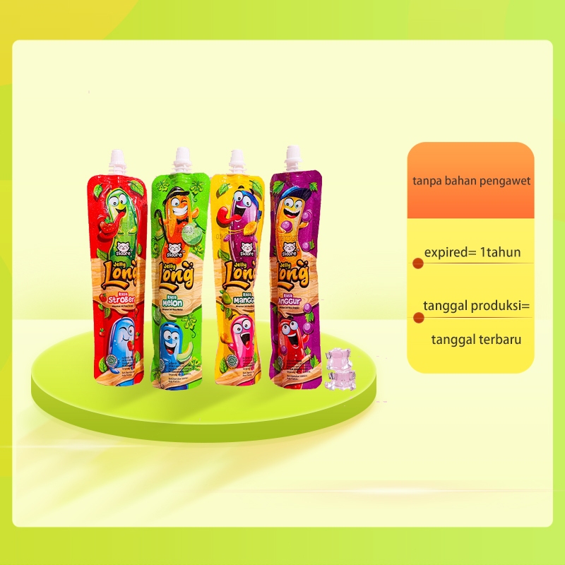 

MINUMAN JELLY LONG ISI 20PCS Anggur Melon Mangga Jeli Puding Food Pudding Fruity Rendah gula