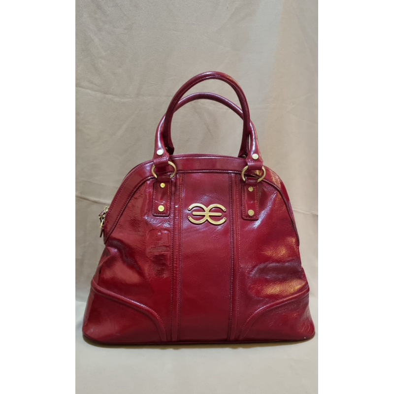 Tas Preloved Second Branded Handbag Travelbag Dufflebag Wanita Merah