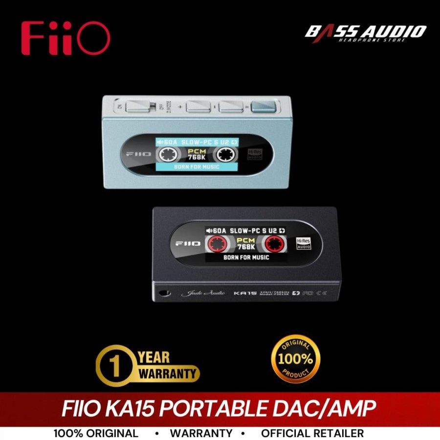 FiiO Jade Audio KA15 / KA-15 / KA 15 Portable DAC / AMP Dual DACs + Dual Op-Amps Chip Supports Hi-Re