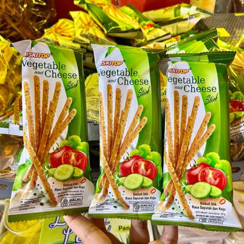 

BISKITOP VEGETABLE STICK Biskuit Stik Rasa Sayuran dan Keju 60gr