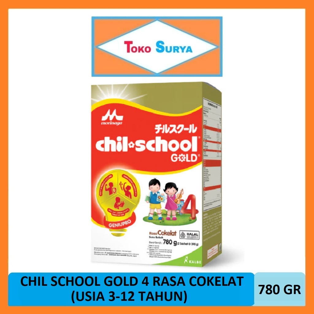 

Morinaga ChilSchool Gold 4 Rasa Cokelat Usia 3-12 Tahun Susu Pertumbuhan Anak Bubuk 780 Gr