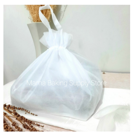 

Tas Cake Box Kue Goodie Bag spundbond SERUT uk 20 / 22 / 24 / 26 cm WHITE PUTIH