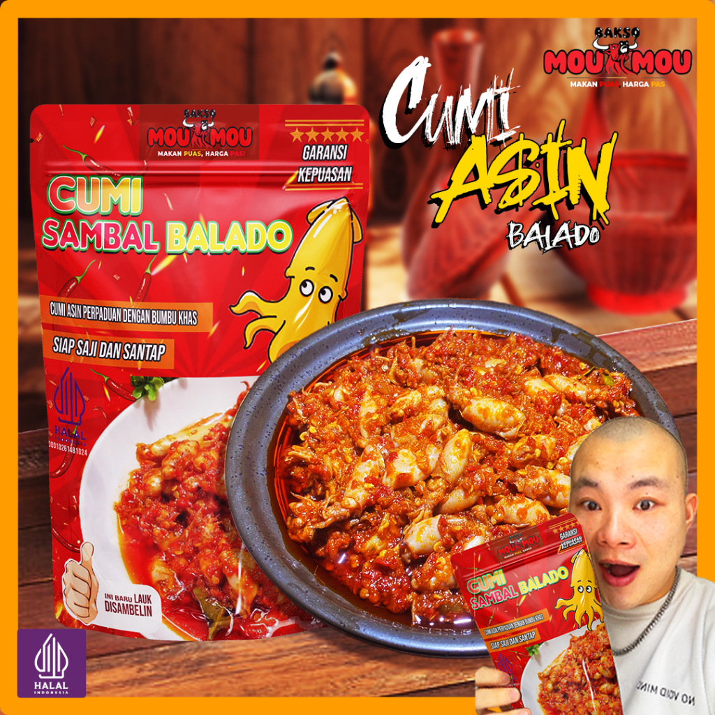 

|MouMou| Cumi Baby Cumi Cabe Spicy Lauk Cumi Cabai Merah Lauk Siap Saji Pedas Sambal Baby Cumi 200g