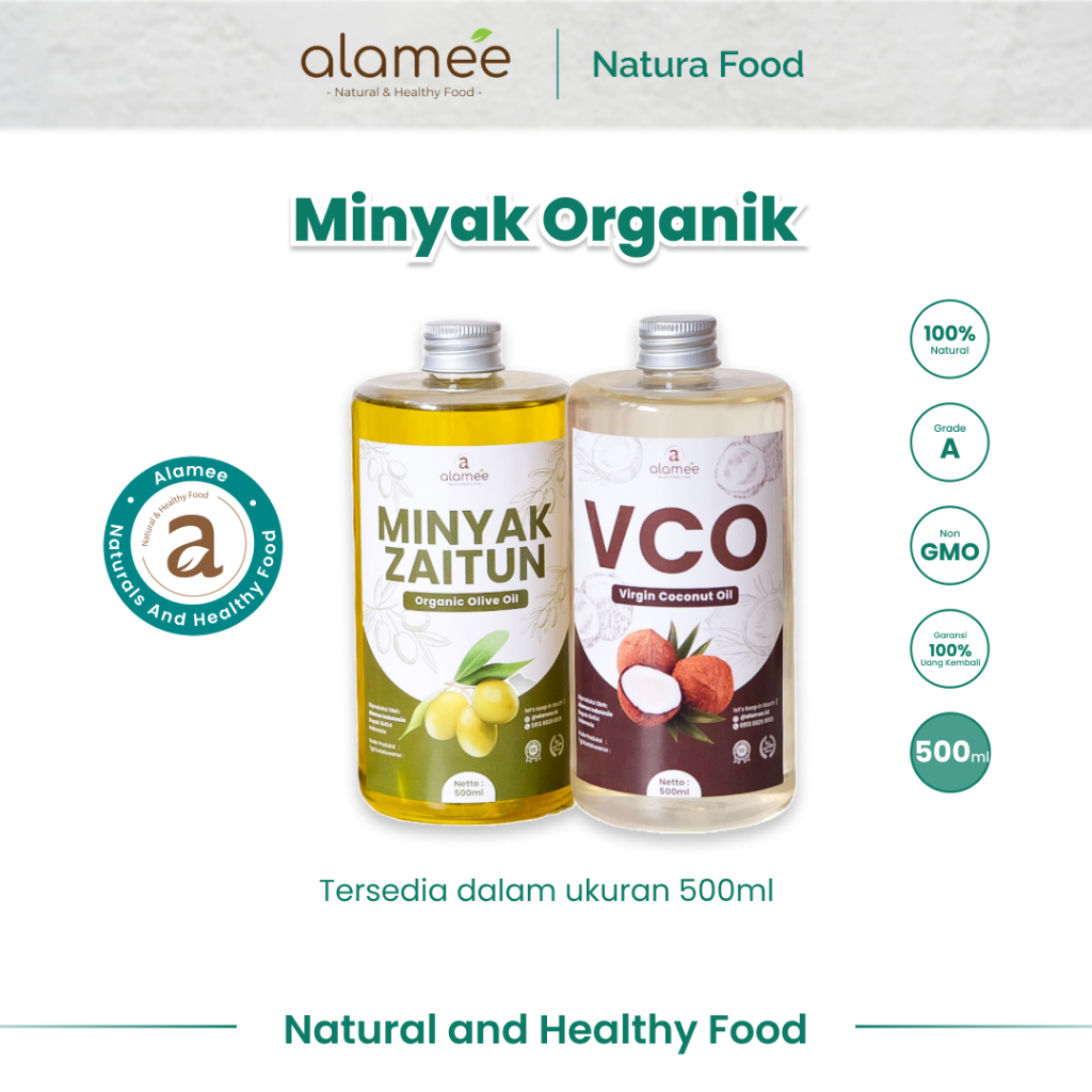 

alamee minyak alami 500ml berkualitas tinggi tanpa bahan kimia tambahan minyak vco minyak zaitun