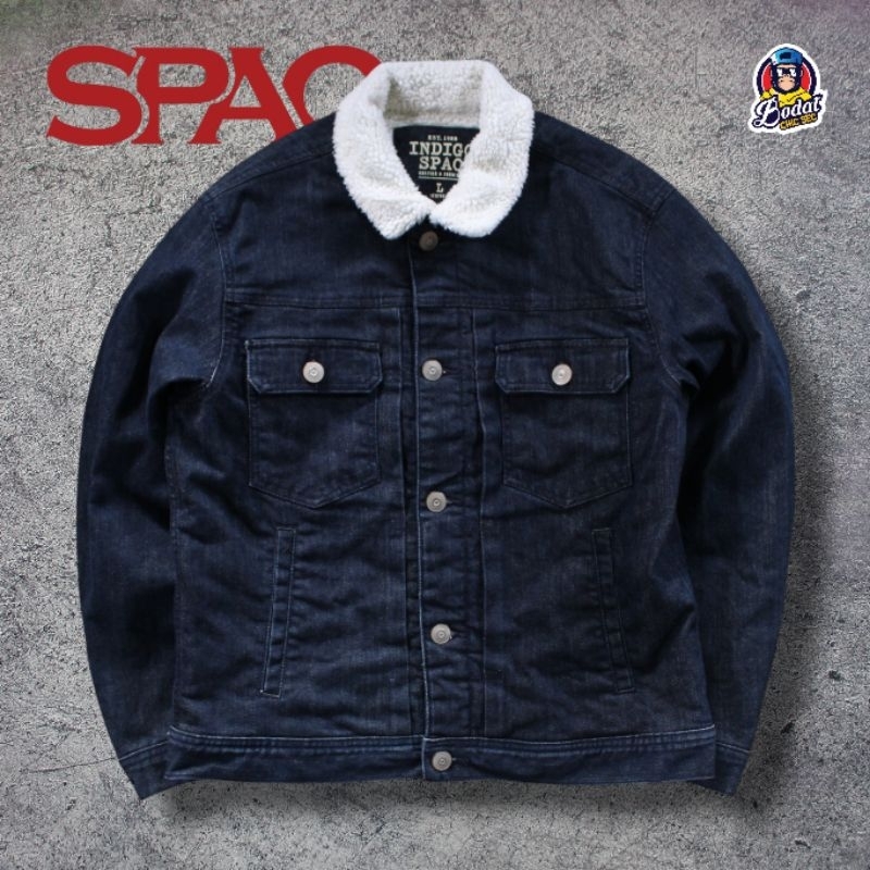 Indigo Spao Sherpa Trucker Denim/Jeans Jacket