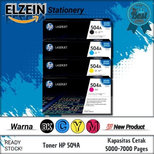 Cartridge Toner Laserjet HP 504A Printer Laserjet CP3525, CP3525dn, CP3525n, CM3530 MFP, CM3530fs MF