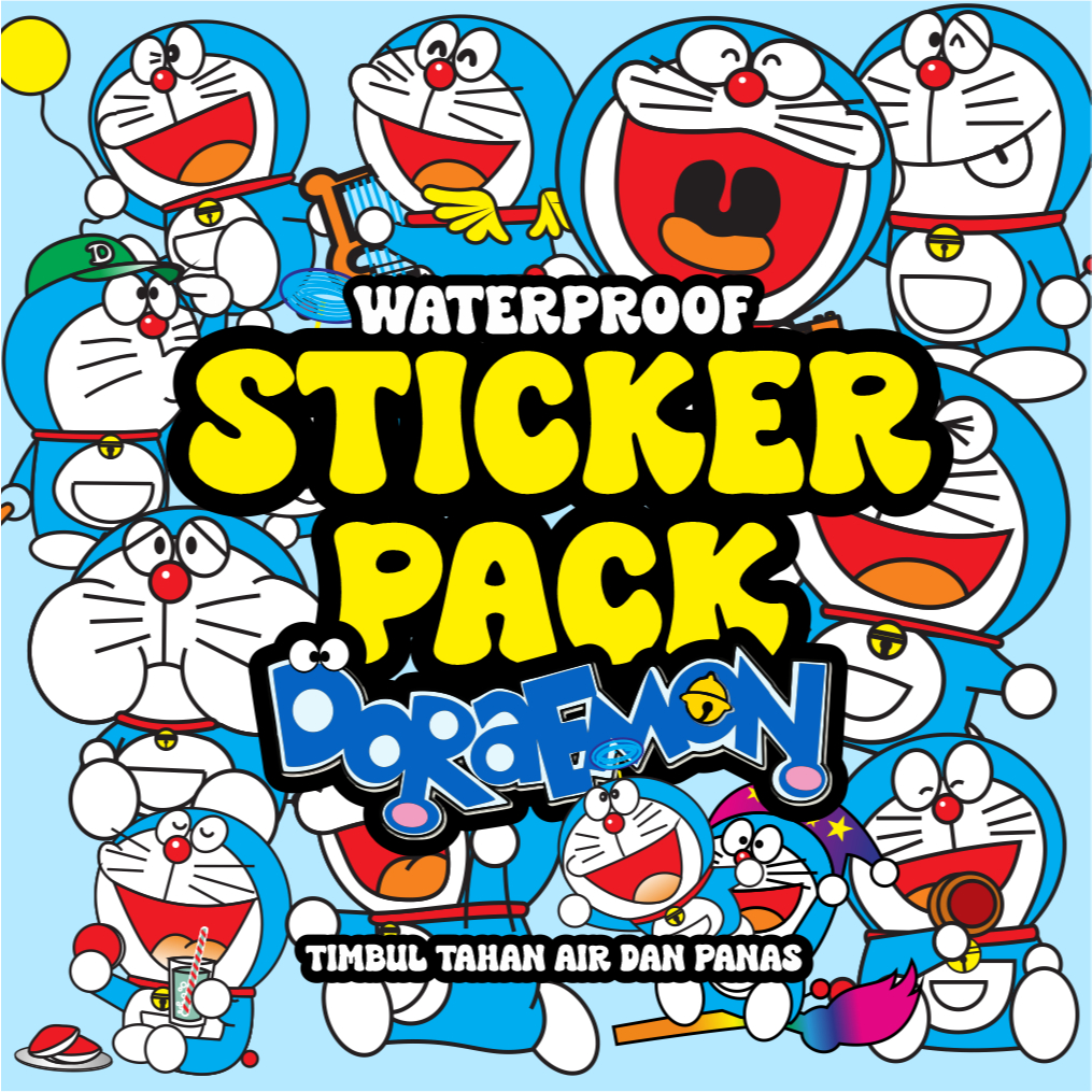 

Sticker Pack Doraemon Timbul Waterproof Tahan Air dan Panas Sticker tumbler laptop