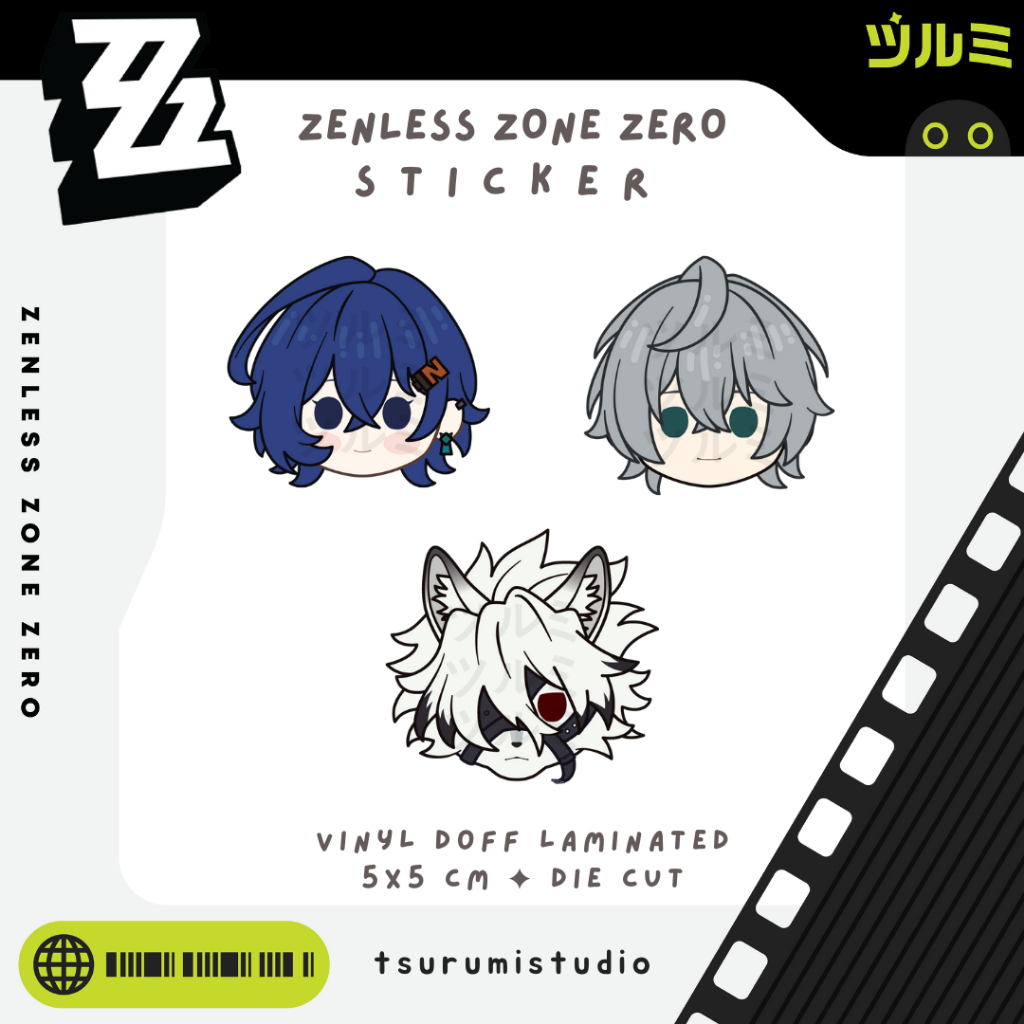 

ZZZ Zenless Zone Zero Characters Chibi Peeker Peeking Sticker / Stiker Ngintip by tsurumistudio