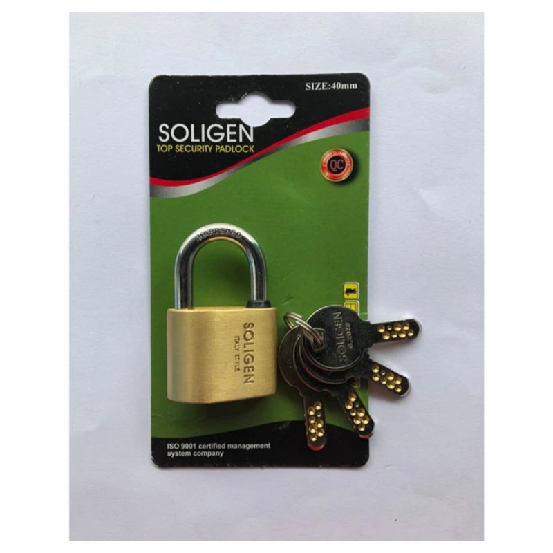 GEMBOK KUNINGAN SOLIGEN PER PENDEK 40 / 50 / 60 MM / GEMBOK SOLIGEN PER KUNINGAN BAGUS COMPUTER KEY