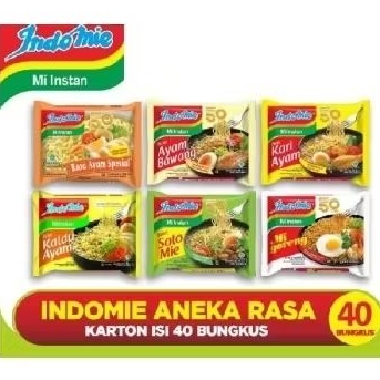 

Indomie 1 dus 1 karton isi 40pcs indomie goreng kuah soto ayam bawang