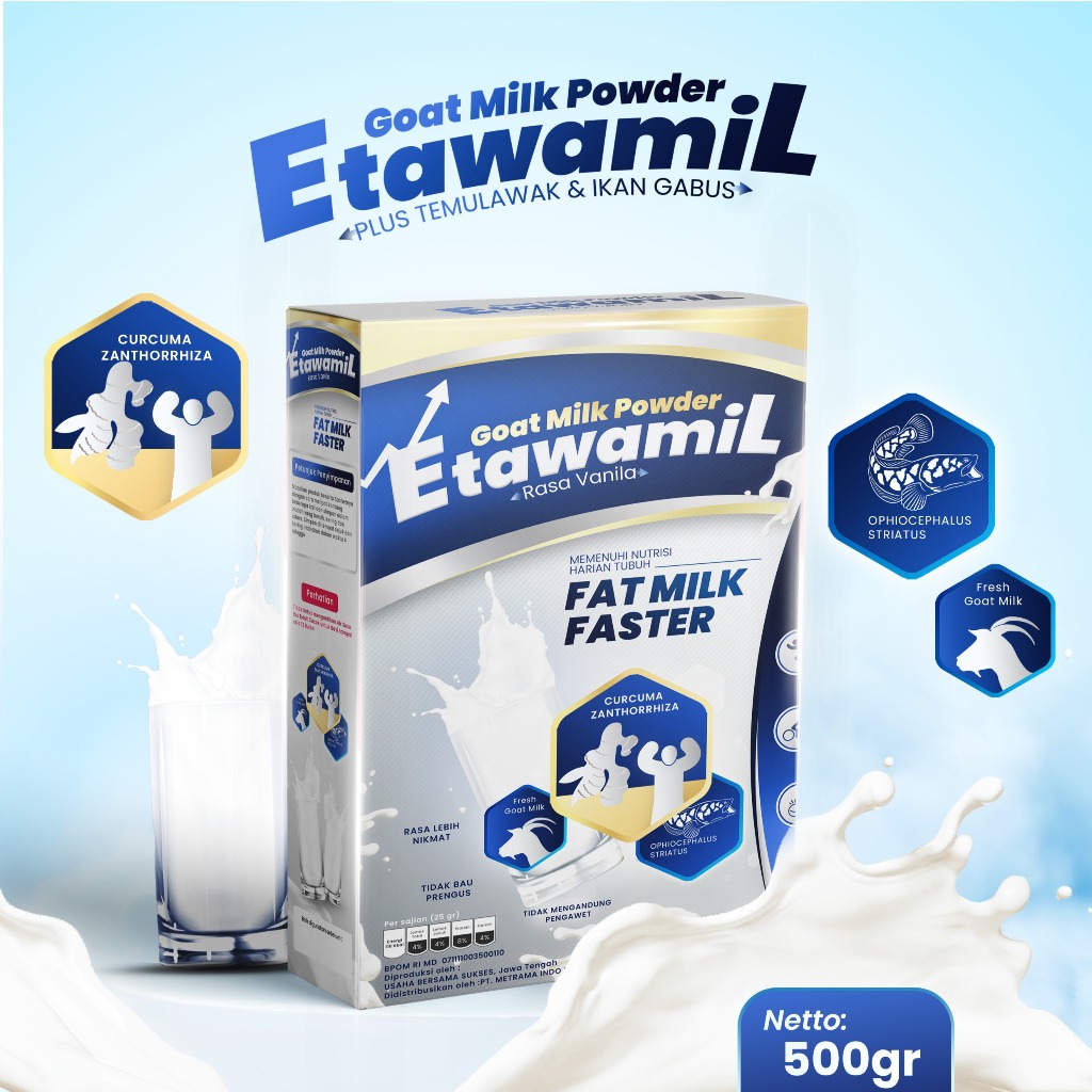 

ETAWAMIL WEIGHT GAIN - Fat faster milk Susu Penambah Berat Badan & Nafsu Makan Halal BPOM 500 gram