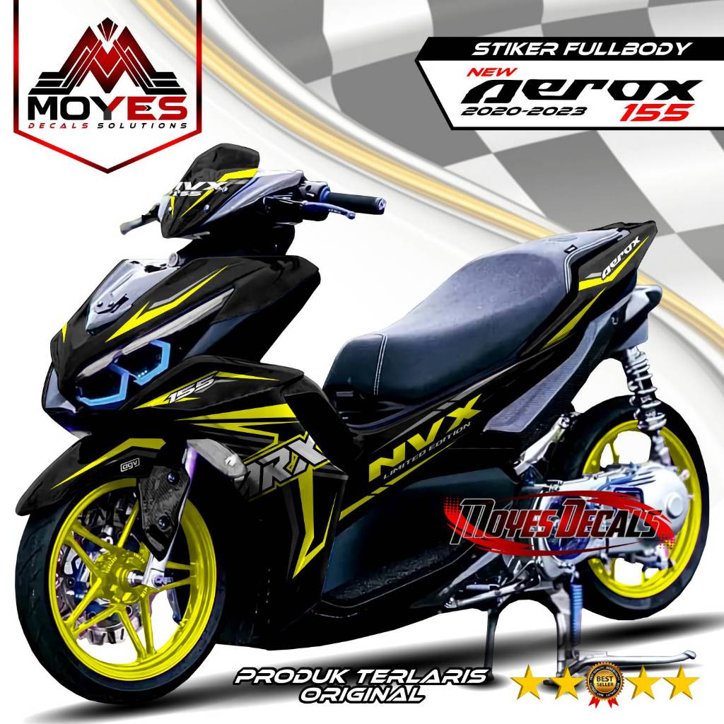 Decal Sticker Striping Yamaha New AEROX 155 Full body - Dekal Stiker Variasi New Aerox 155 Full Body