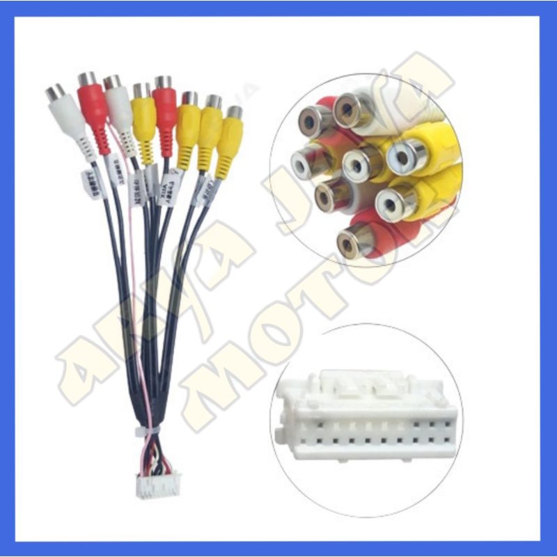 SOCKET RCA OUTPUT UNIVERSAL / KABEL SOKET AUX HEAD UNIT ANDROID UNIVERSAL