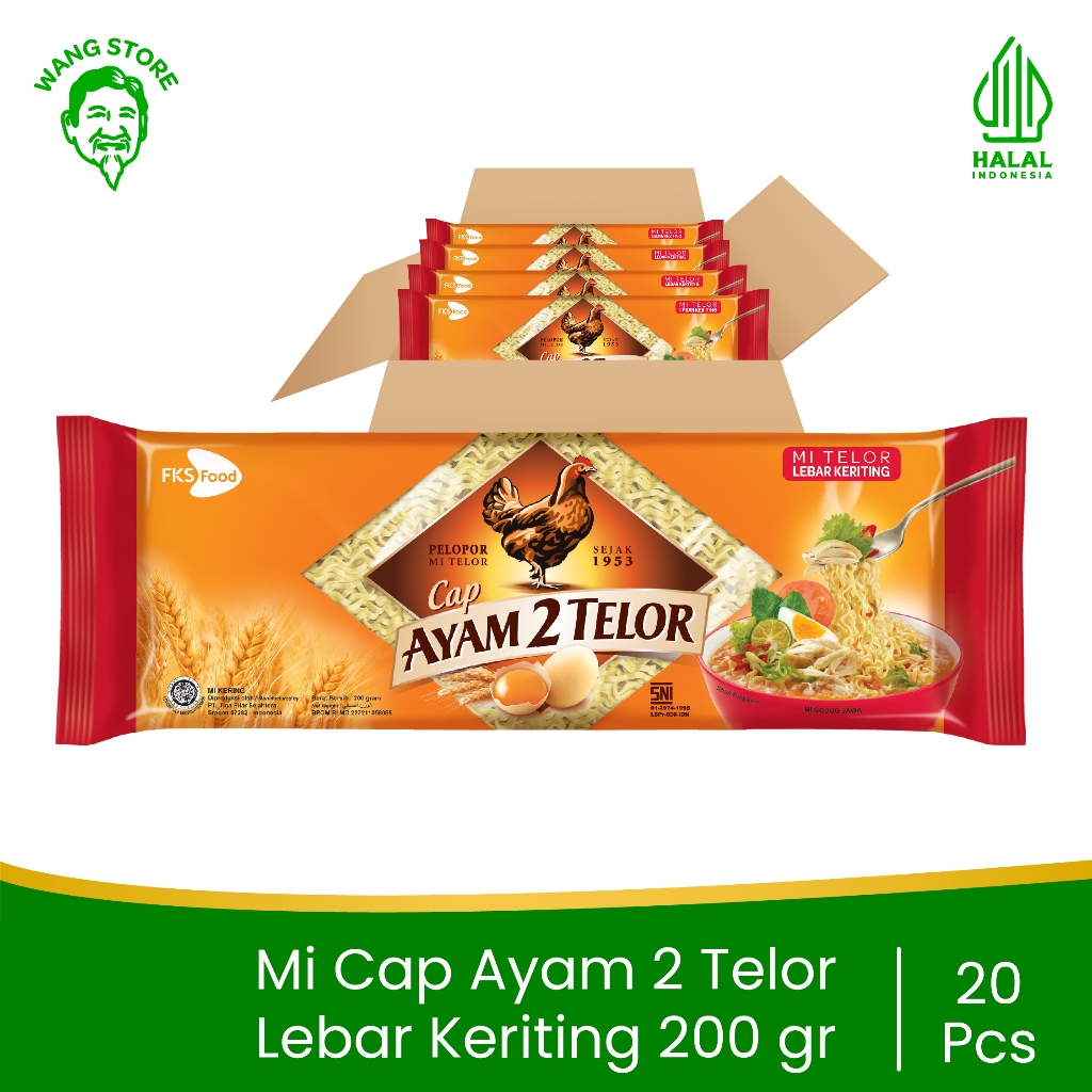 

Mi Cap Ayam 2 Telor - Lebar Keriting - 1 karton - 20 Pcs - 200gr
