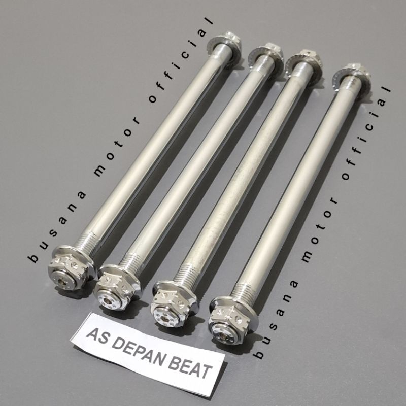 as roda depan beat baut probolt chrome kunci 2 sisi  / as roda depan beat probolt chrome kunci dua s