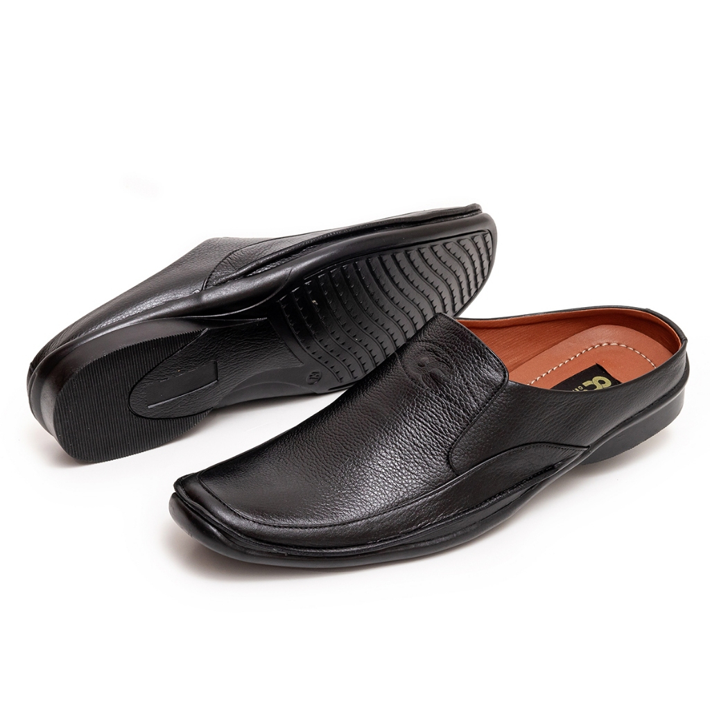 Sepatu Sandal Slip On Pria Formal Kasual Asli Kulit Premium Nyaman Dipakai, Anti Licin, Cocok Kerja 
