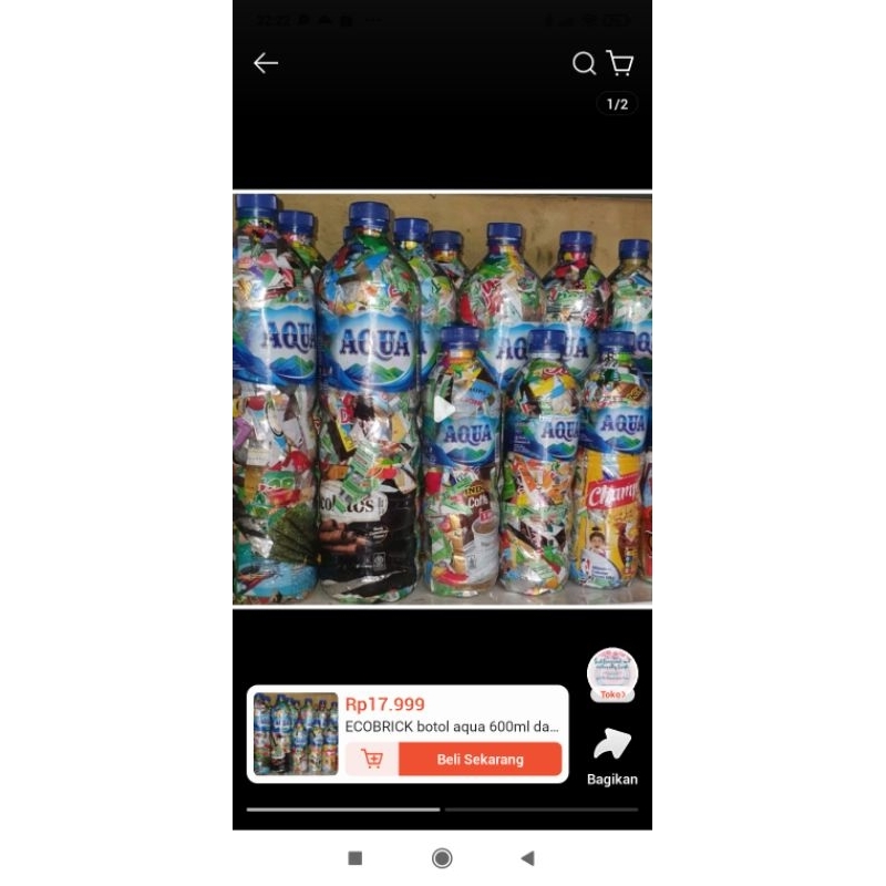 

EKOBRIK EKHOBREAK EKHOBREK BOTOL AQUA 1500ML 500gram lebih