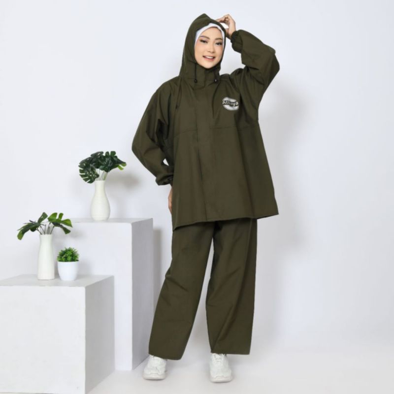 Attaya | Raincoat Unisex | Jas Hujan Premium | Zipper | Taslan Import