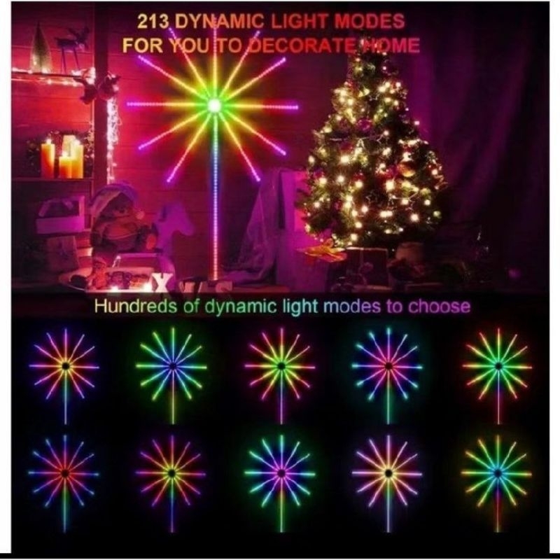 Lampu strip led kembang api 5050 RGB bentuk kembang api dengan musik