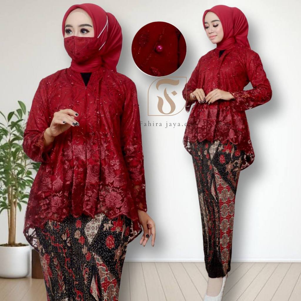 Dheefa - SETELAN KEBAYA MODERN FLOY TILLE - KEBAYA WISUDA - KEBAYA WISUDA HIJAB - KEBAYA WISUDA NON 