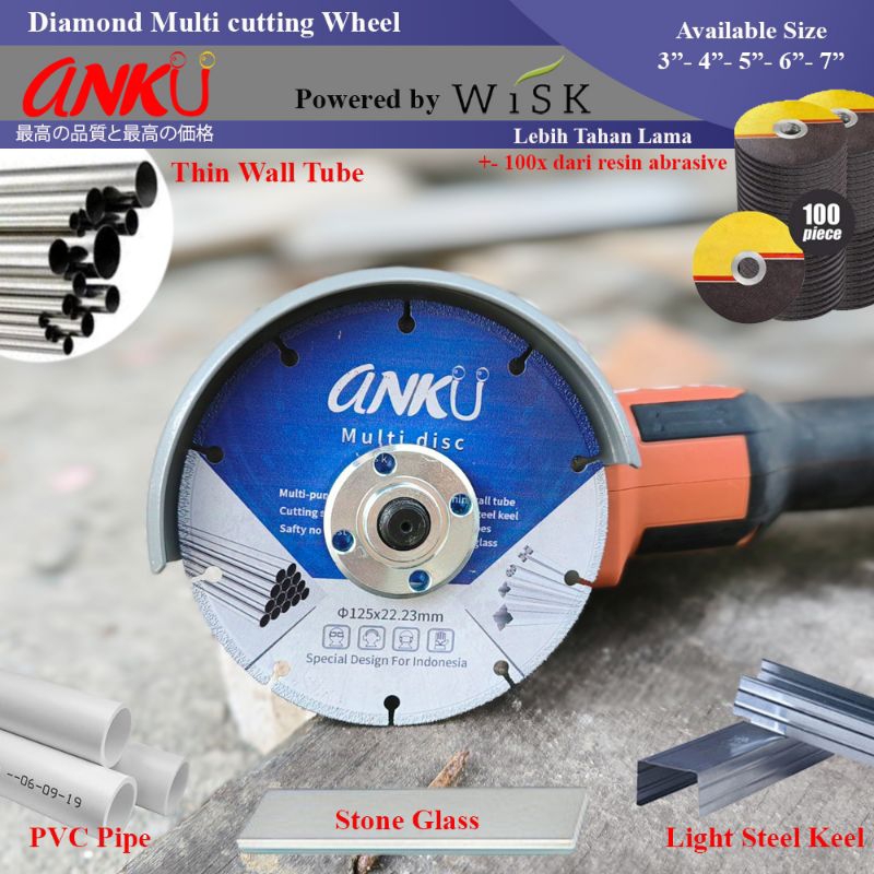 Anku Diamond Multi cutting 4 inch, mata gerinda potong serbaguna, mata potong kayu, besi, keramik