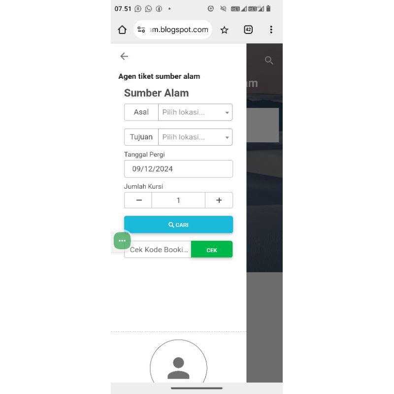 tiket bus sumber alam