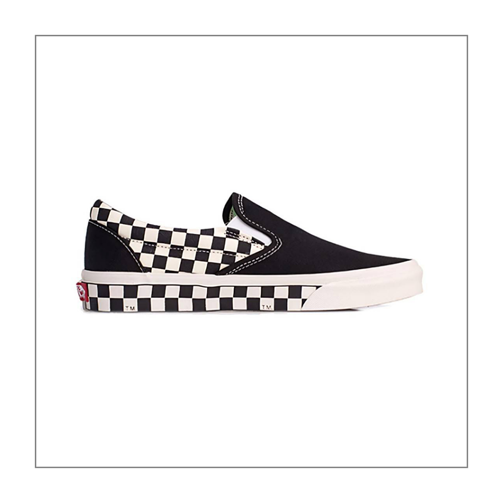 Vans Classic Slip On Sidewall Check Black